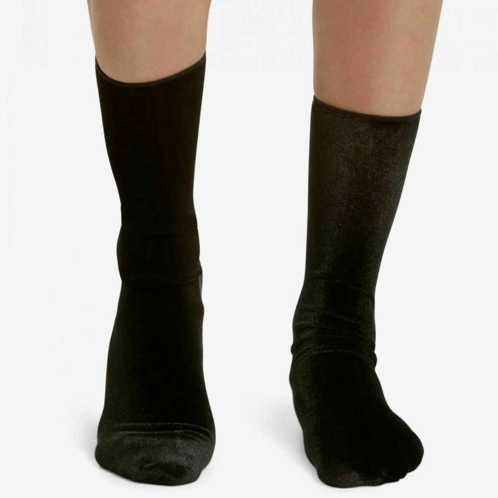 COPY- X 10  Hue Women's Velvet Slouchy Crew Socks in Black One Size